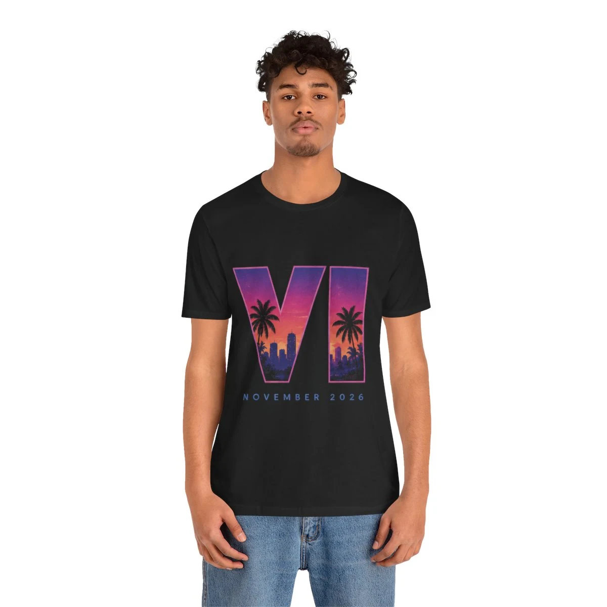 Neon Sunset Skyline Graphic Tee