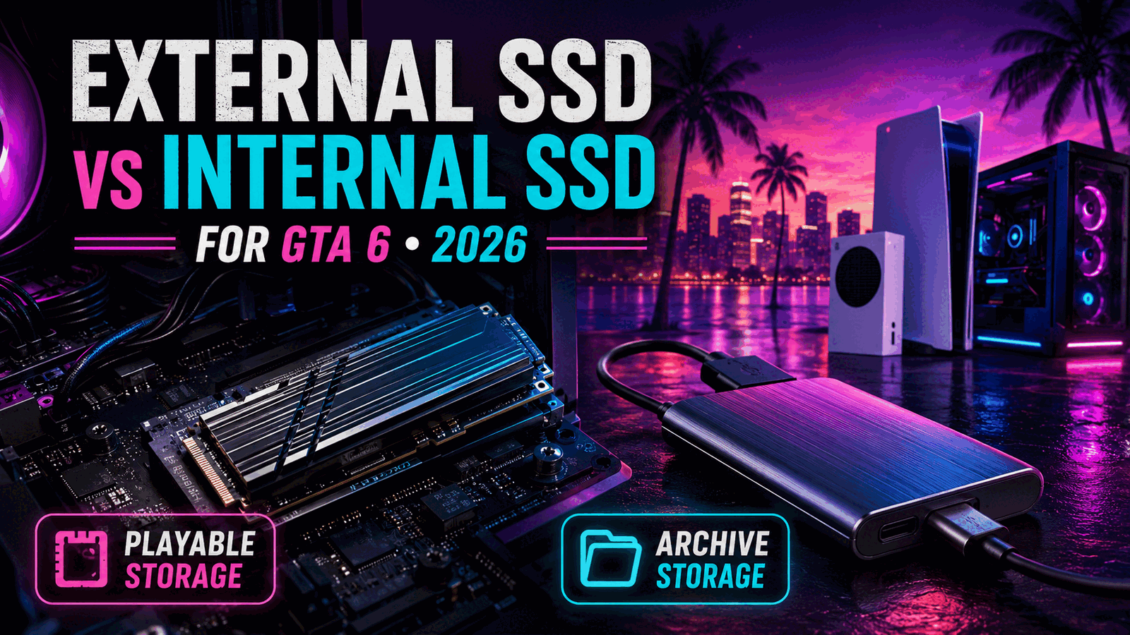 External SSD versus internal SSD for GTA 6 playable and archive storage