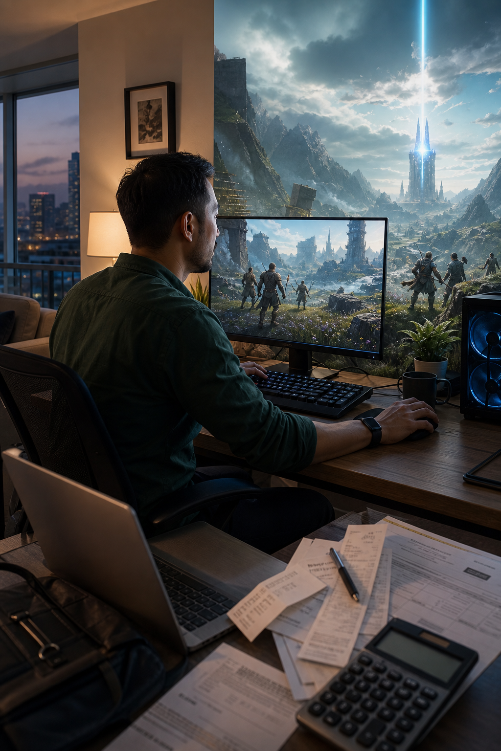 The contrast between real-world pressure and a game world with a clear mission